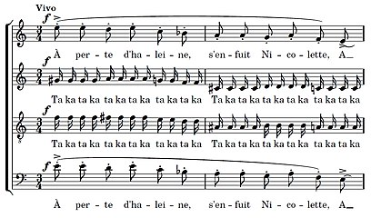 Фрагмент хора «Николетта» М.Равеля