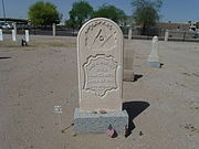 The grave of King S. Woolsey in the "City/Loosley Cemetery" section. Woosley founded one of the first flour mills in the Salt River Valley.