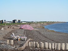 Beach with groynes