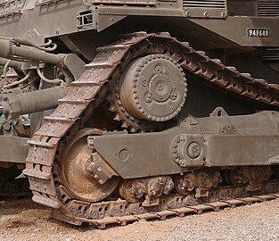 Caterpillar D9 High Drive. The elevated drive sprocket offers advantages to large earth-moving machines.[29]