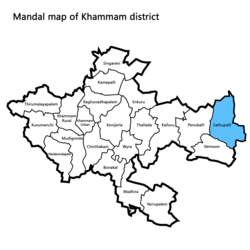 Sathupalli mandal highlighted in blue