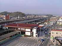 南口駅舎全景俯瞰（2007年）