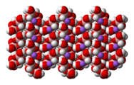 space-filling model of the crystal structure of sodium tetrahydroxyborate