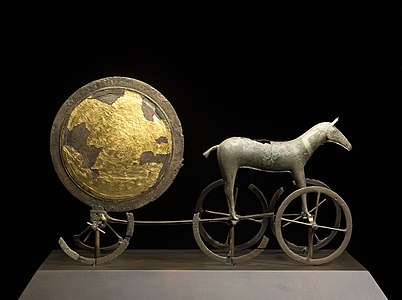 Trundholm sun chariot, by the National Museum of Denmark