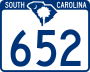 South Carolina Highway 652 marker