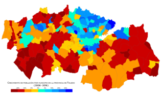 Crecimiento de la población por municipio entre 2008 y 2018