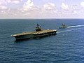 USS Fife and USS Constellation off California in 1981