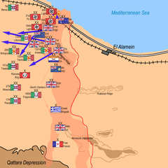 British forces break through: 7:00 a.m. 4 November; Trento, Bologna and Ariete Divisions destroyed, Axis forces flee