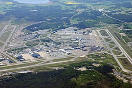 Stockholm Arlanda Airport, aerial view from the north