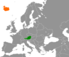 Location map for Austria and Iceland.