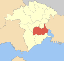 A map of Vistonida municipality in Xanthi
