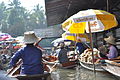 Damnoen Saduak floating market is a floating market outside of Bangkok