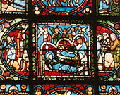 Detalhe do vitral so século XII -Vida de Cristo