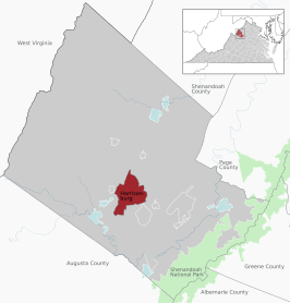 Harrisonburg enclaved within the Rockingham County