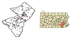 Location on the border of Lancaster and Berks Counties, Pennsylvania