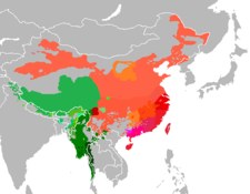 漢藏語系分佈圖