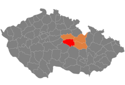 Location in the Pardubice Region within the Czech Republic