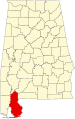 State map highlighting Baldwin County