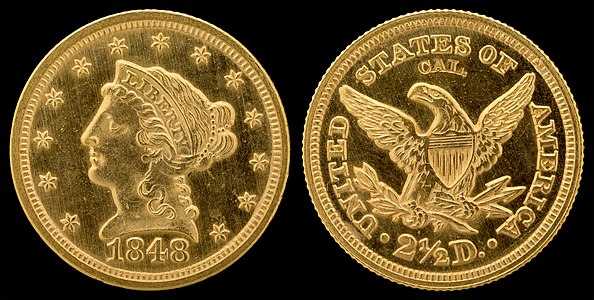 Liberty Head quarter eagle, by Christian Gobrecht and the United States Mint