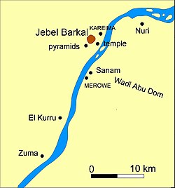 Merowe's location in Sudan