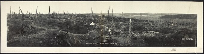 Trenches and No Man's Land at Flanders Fields.