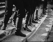 The boots of the soldiers shown marching down the Odessa Steps