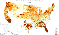 Map of "other" presidential election results by county