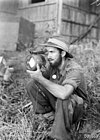 A member of Beach Commando B during the first phase of the landing on Tarakan Island in April 1945