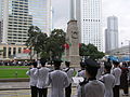 香港警察銀樂隊，從這幅照片可見看出香港警察禮服所使用的軟式肩章