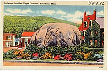 color postcard of the Rollstone Boulder.