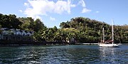 La baie de Wallilabou, à Saint-Vincent, qui sert de décor à Port-Royal et Tortuga.