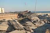 Destroyed section of Rockaway Boardwalk