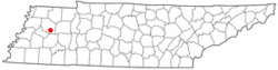 Location of Gibson, Tennessee