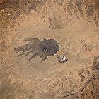 Satellite image of Tarso Toussidé showing Pic Toussidé and Trou au Natron