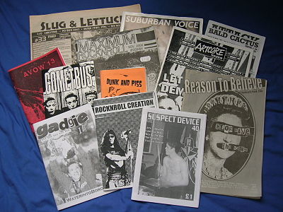 Alcune fanzine di musica punk britanniche e americane