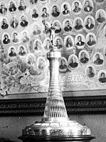 A Carl Faberge miniature silver model replica of Shukhov Tower, in 1896.