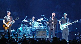 U2 delivering a live gig at Madison Square Garden in 2005