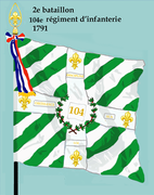 Drapeau du 2e bataillon du 104e régiment d'infanterie de ligne de 1791 à 1793