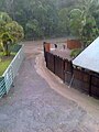 Australia Zoo staff room walkway flooded.