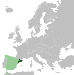 Location of the Catalan State within Europe