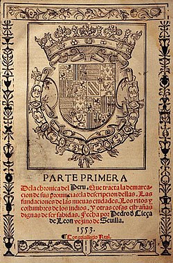 Crónica del Perú (ensimmäinen osa, 1553)