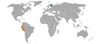 Location map for Finland and Peru.