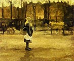 A Girl in the Street, Two Coaches in the Background, 1882, Private collection (F13)