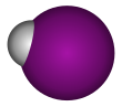 Space-filling model of hydrogen iodide