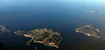 A group of volcanic islands from above