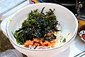 Meongge-hoe-bibimbap (mixed rice with raw sea pineapples)