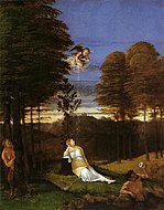 羅倫佐·洛托的《貞潔的寓意圖（英语：Allegory of Chastity）》，42.9 × 33.7cm，約作於1505年，來自山繆·亨利·卡瑞斯的收藏。[21]