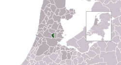 Highlighted position of Oostzaan in a municipal map of North Holland