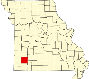 Map of Missouri highlighting Lawrence County