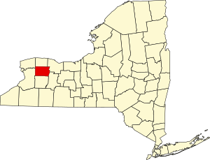 Map of New York highlighting Genesee County